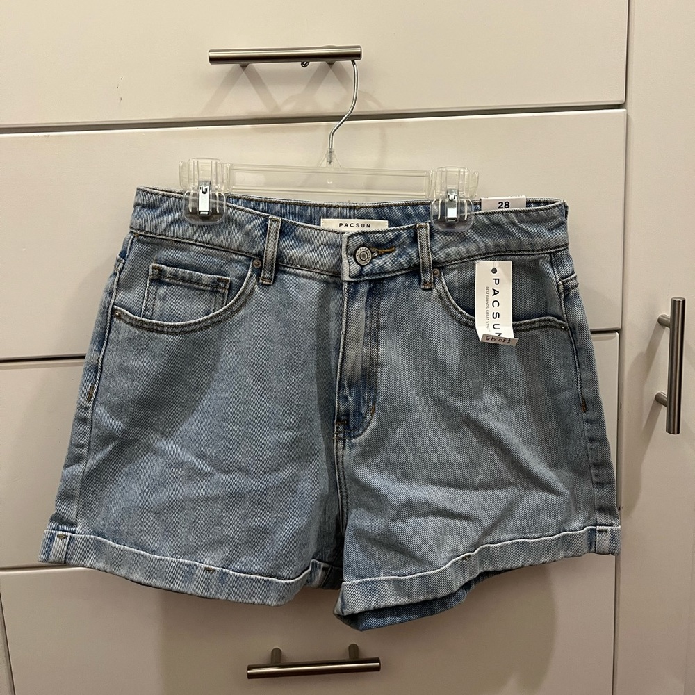 light blue mom shorts !